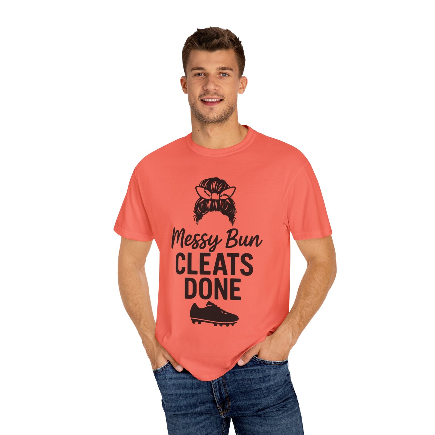 BC - Messy Bun Cleats Done - Unisex Garment-Dyed T-shirt