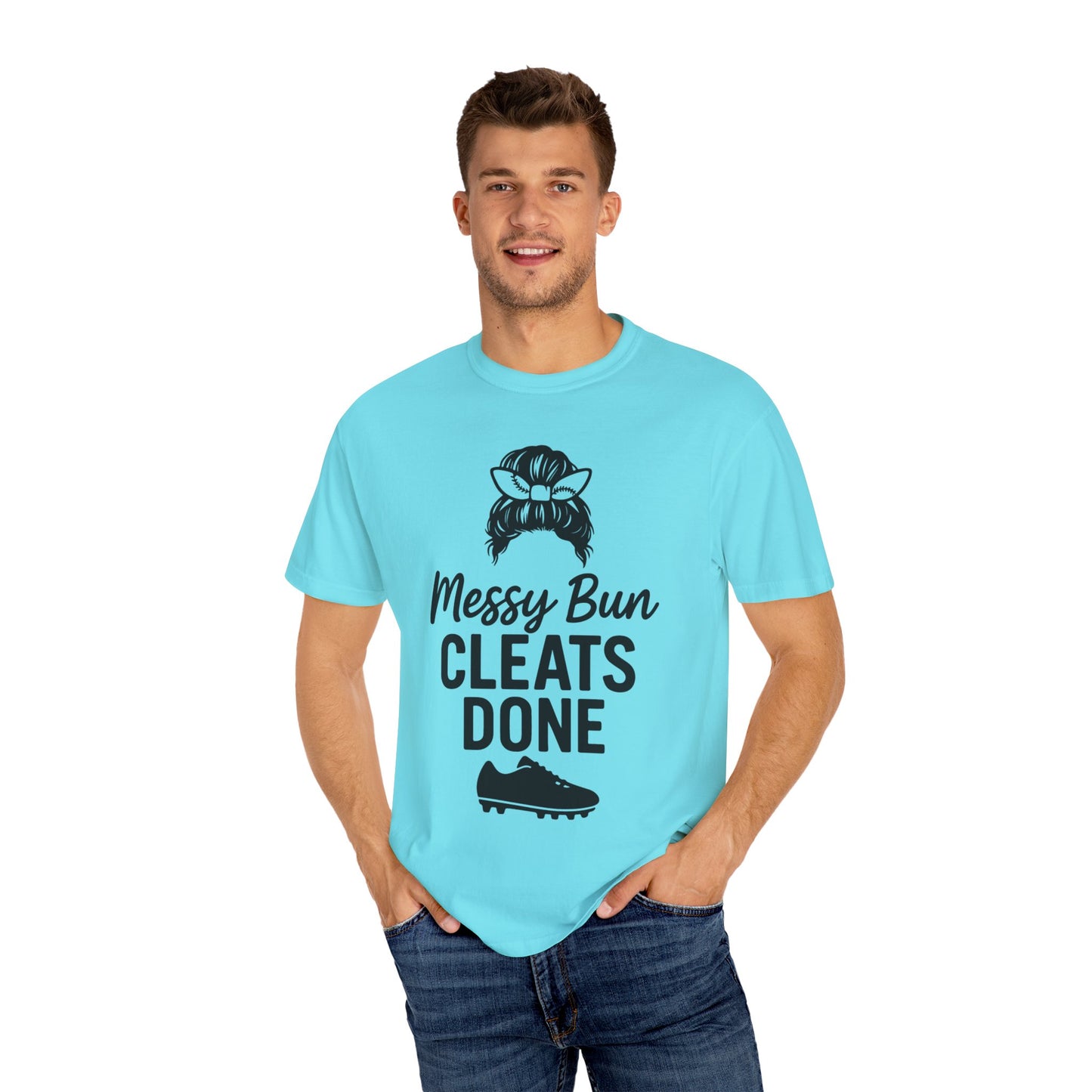 BC - Messy Bun Cleats Done - Unisex Garment-Dyed T-shirt