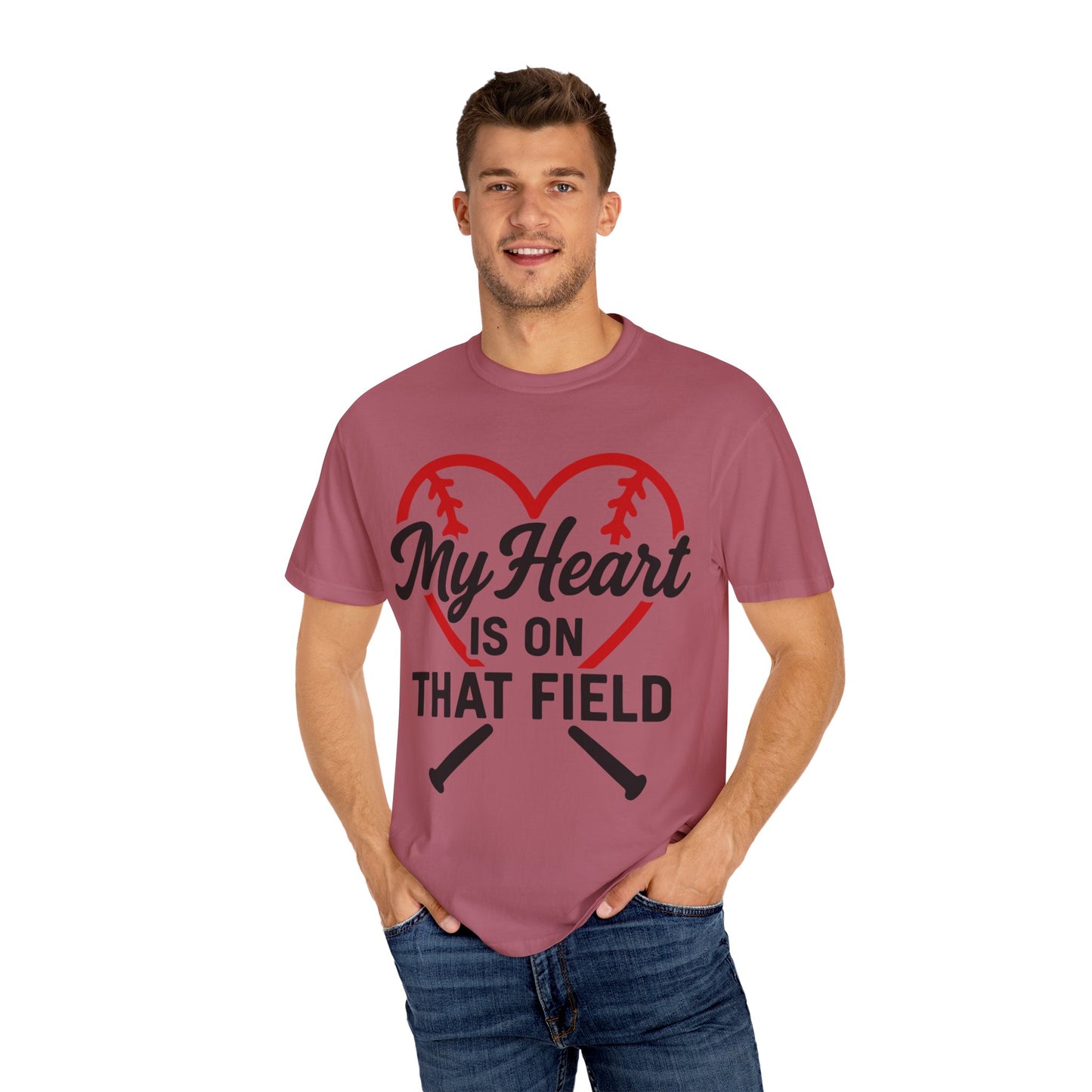 BC - My Heart Is On The Field - Unisex Garment-Dyed T-shirt