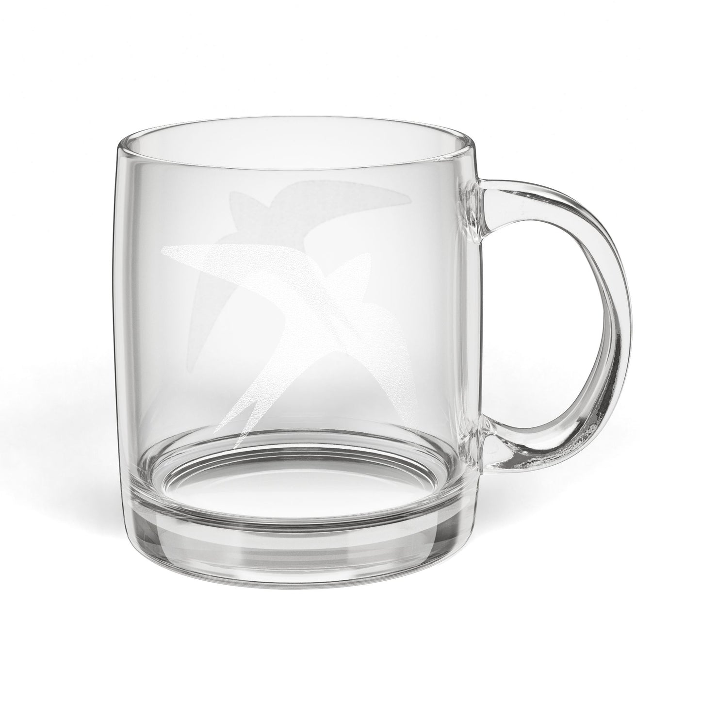 MAF - Sparrow - Glass Coffee Mug, 12.25oz (Engraving)
