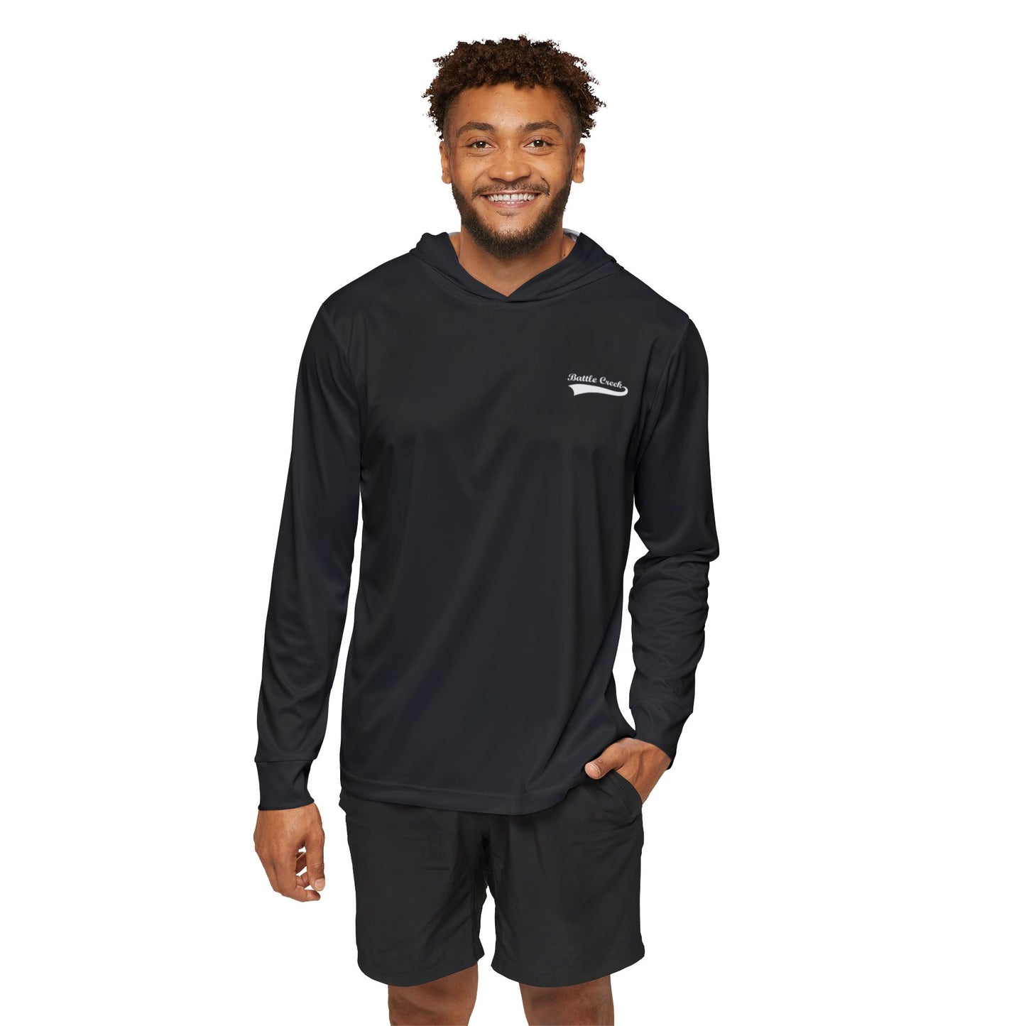 BC - White Logo - Men's Sports Warmup Hoodie (AOP)