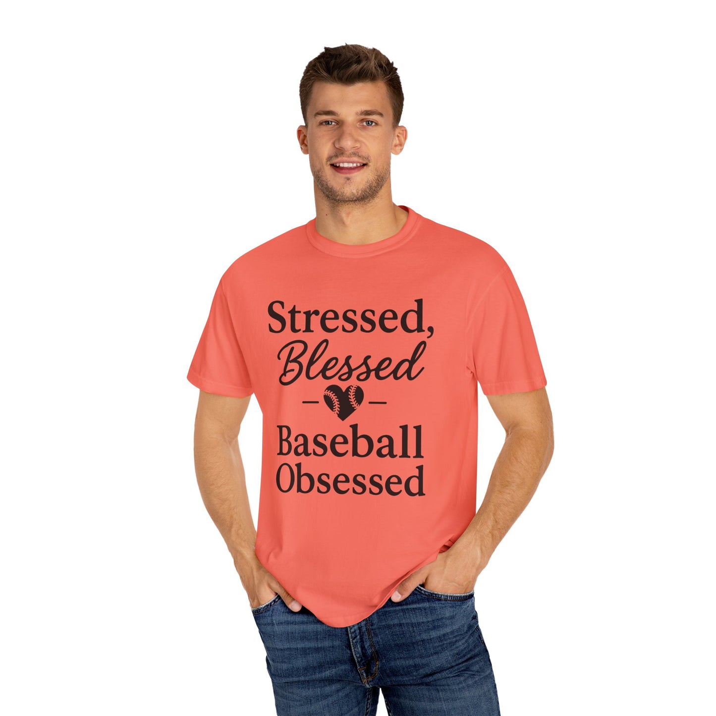BC - Stressed Blessed Baseball Obsessed - Unisex Garment-Dyed T-shirt