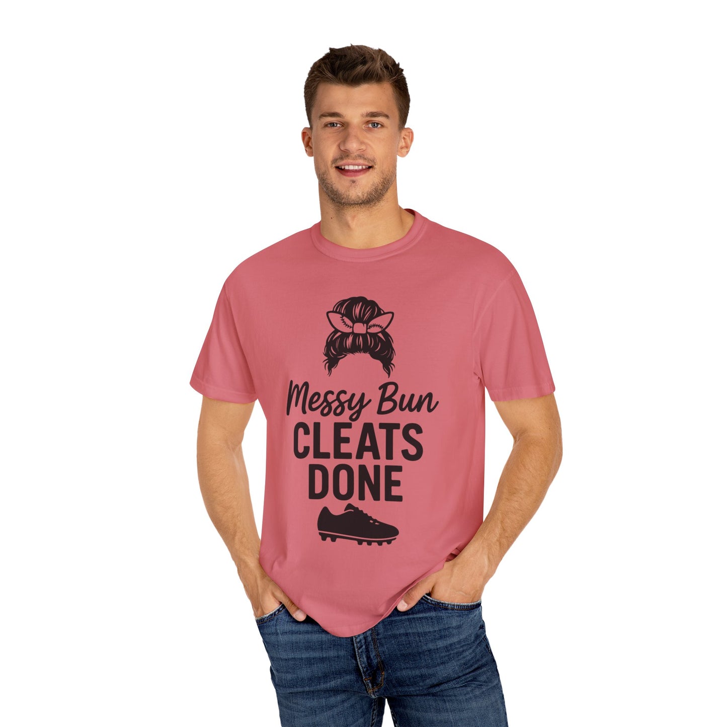 BC - Messy Bun Cleats Done - Unisex Garment-Dyed T-shirt