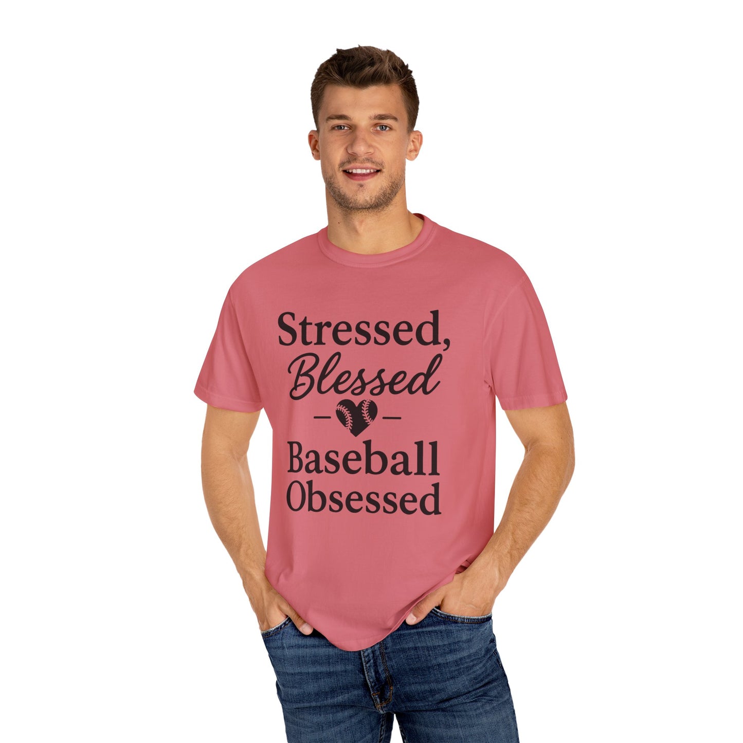 BC - Stressed Blessed Baseball Obsessed - Unisex Garment-Dyed T-shirt
