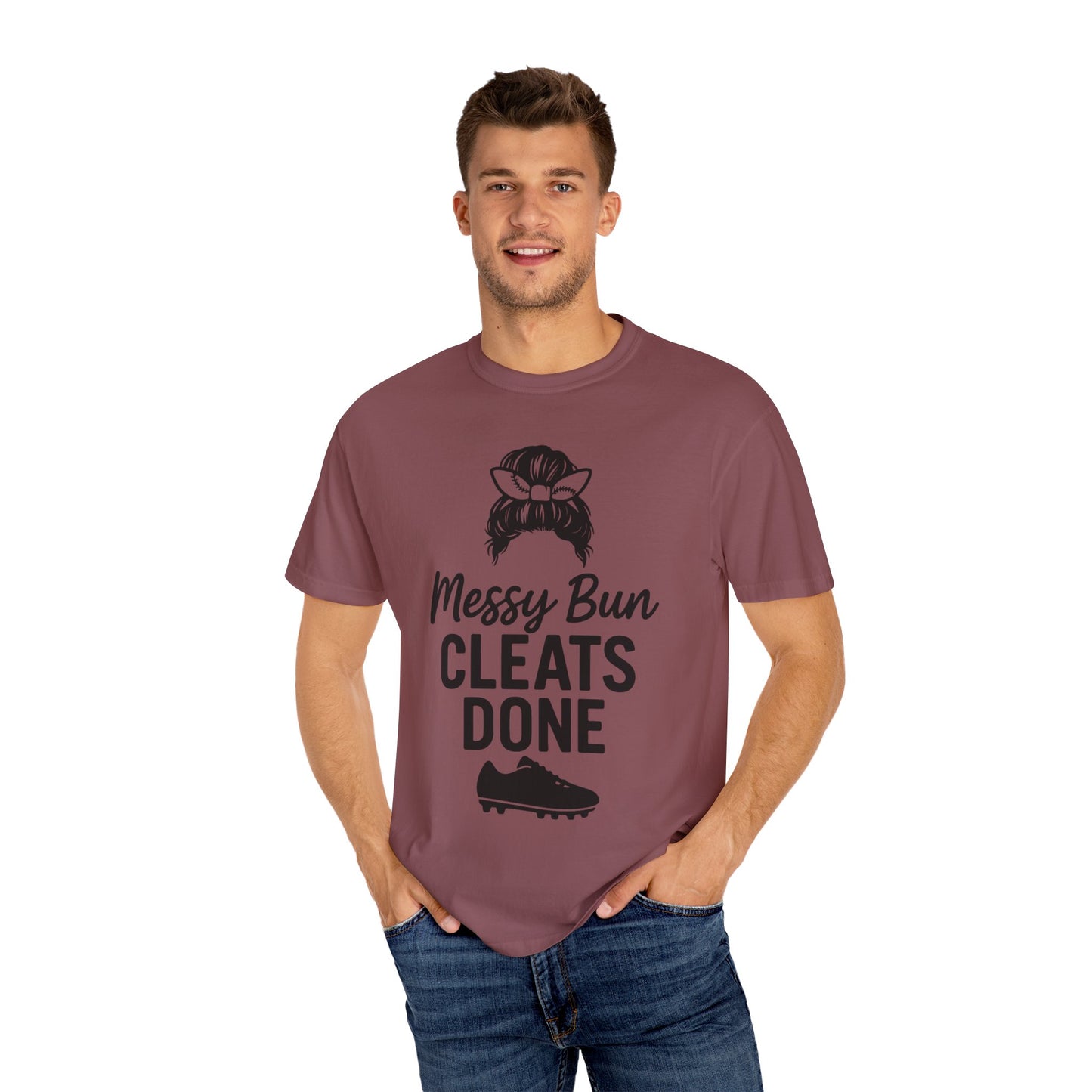 BC - Messy Bun Cleats Done - Unisex Garment-Dyed T-shirt