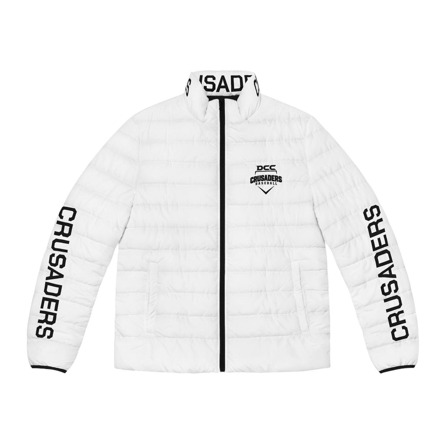 DCC Black Logo - Men's Puffer Jacket (AOP)