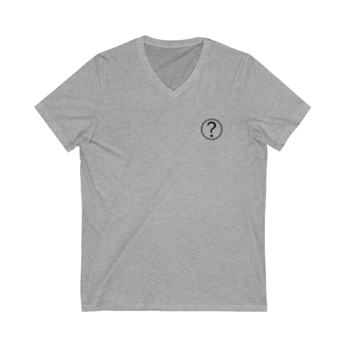 CAA Question Mark with Blue Tent - Unisex Jersey Short Sleeve V-Neck Tee