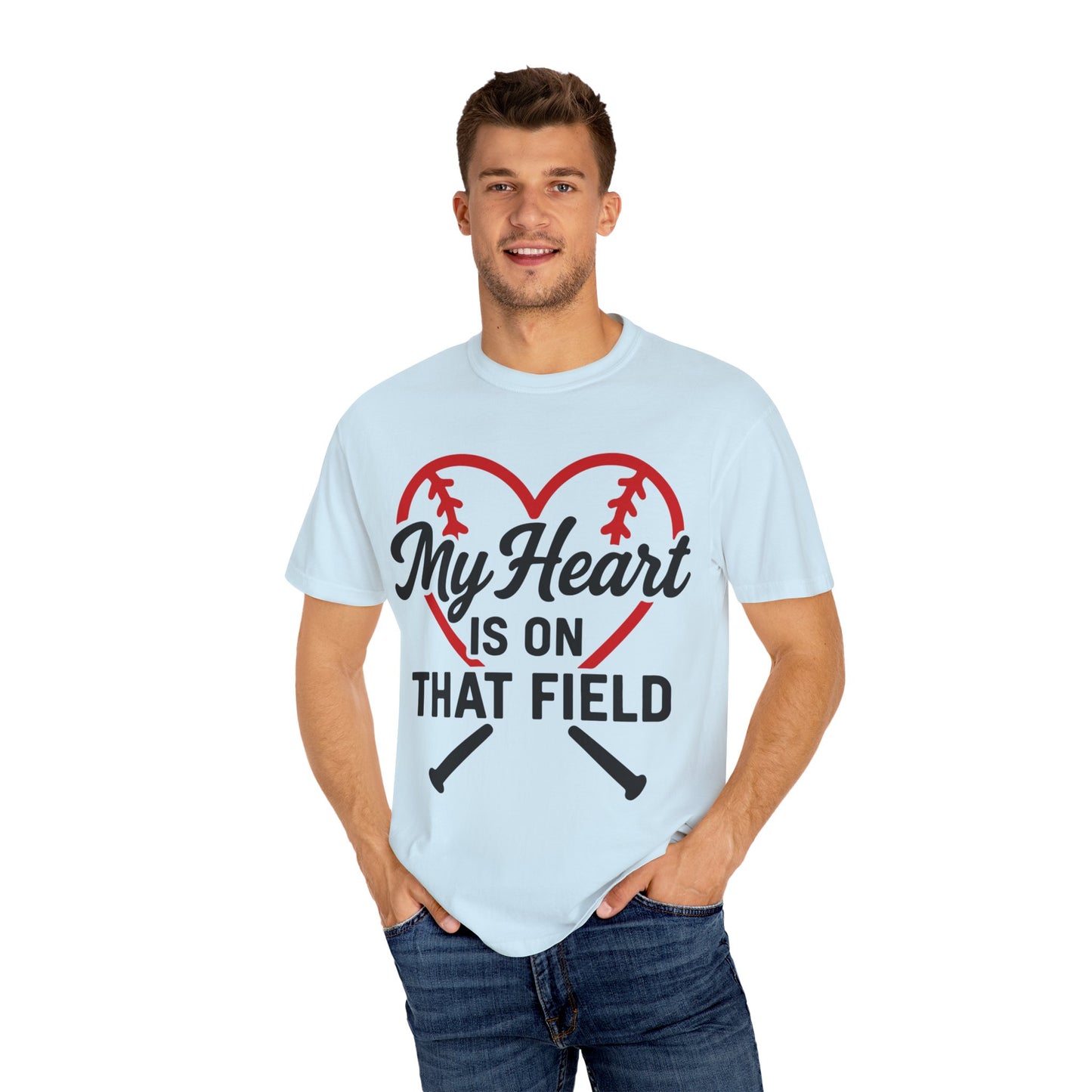 BC - My Heart Is On The Field - Unisex Garment-Dyed T-shirt