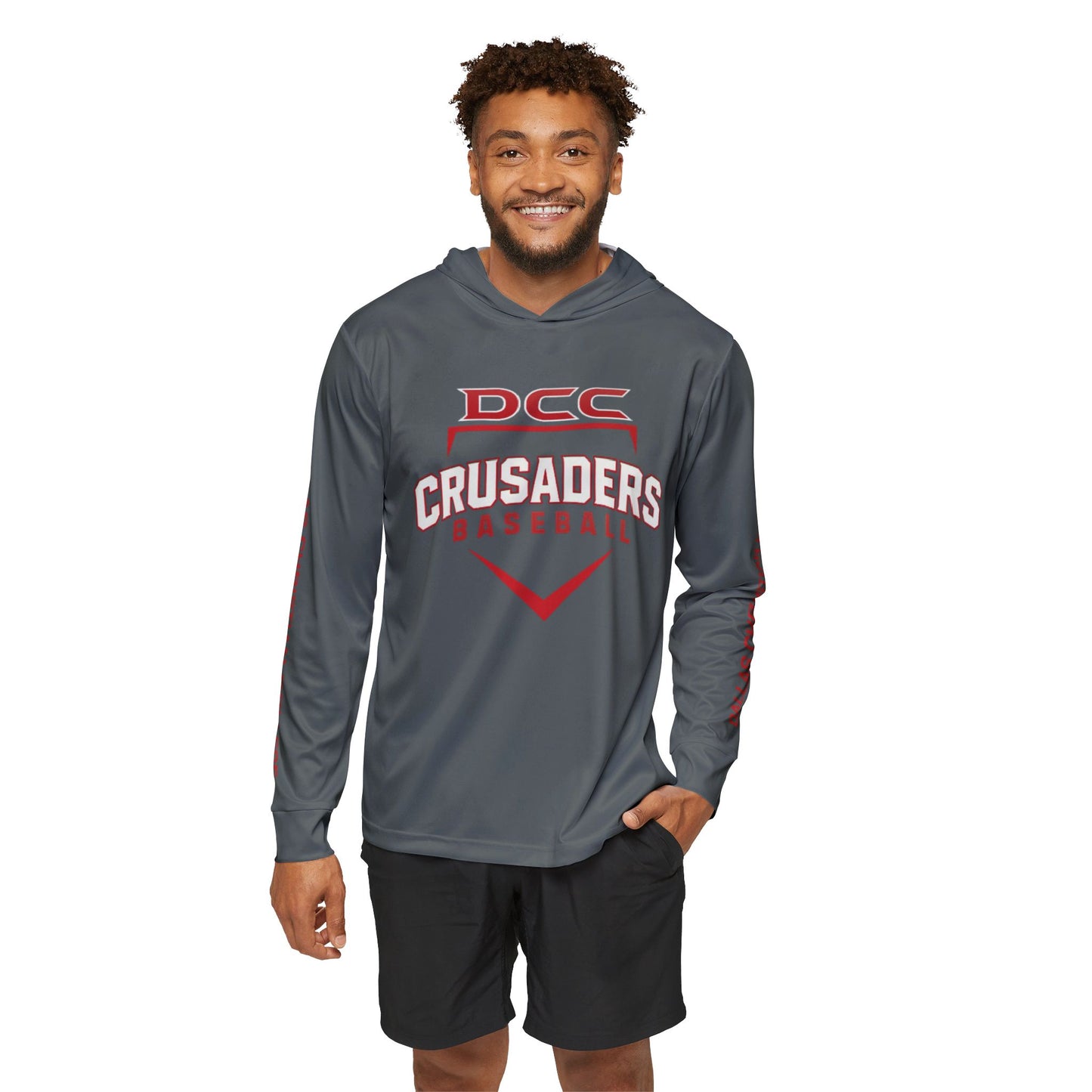 DCC - Red Logo - Men's Sports Warmup Hoodie (AOP)