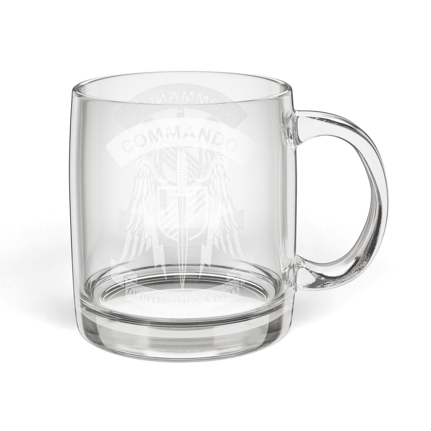 MAF - Commando Crest - Glass Coffee Mug, 12.25oz (Engraving)