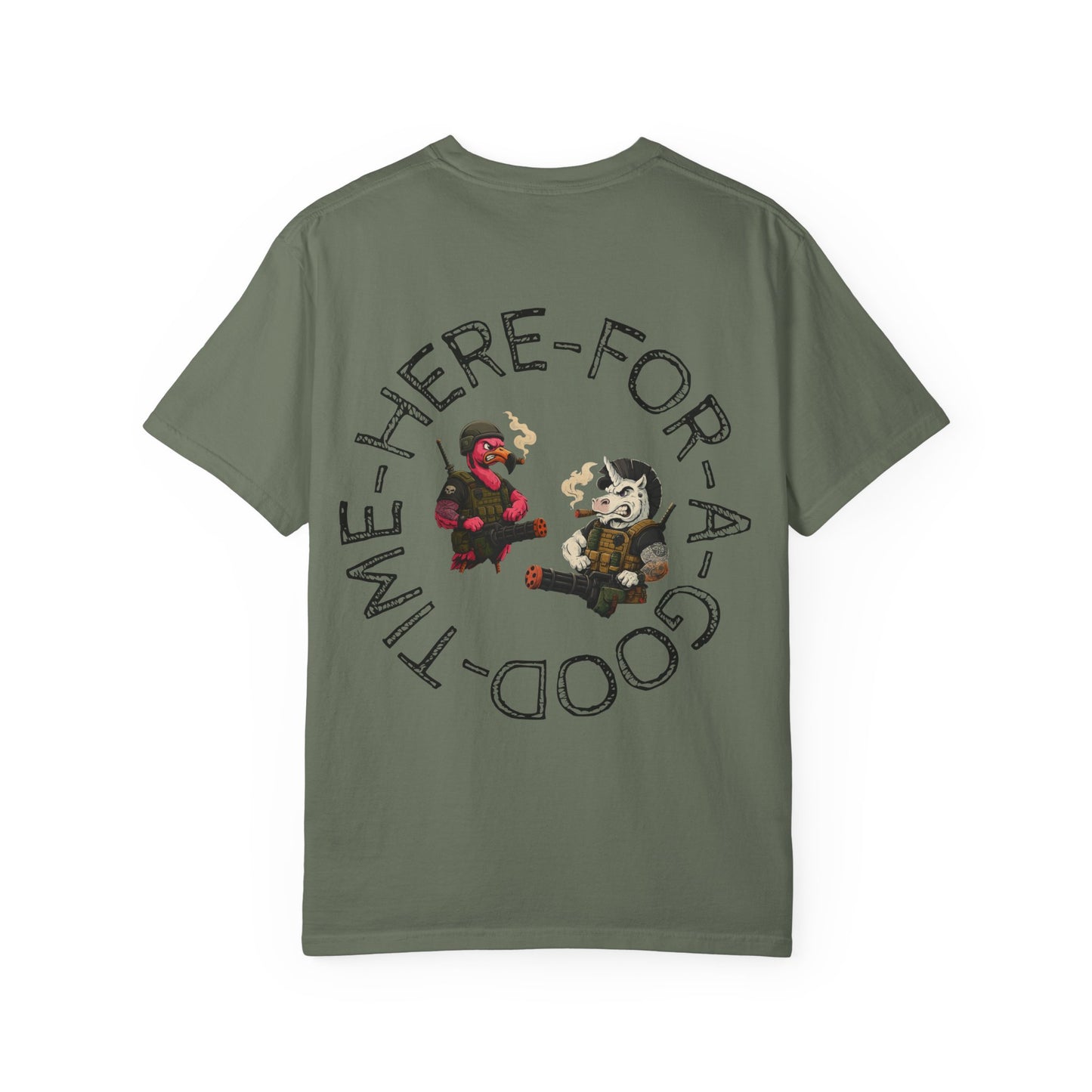 MAF - Here for a good time - Unisex Garment-Dyed T-shirt