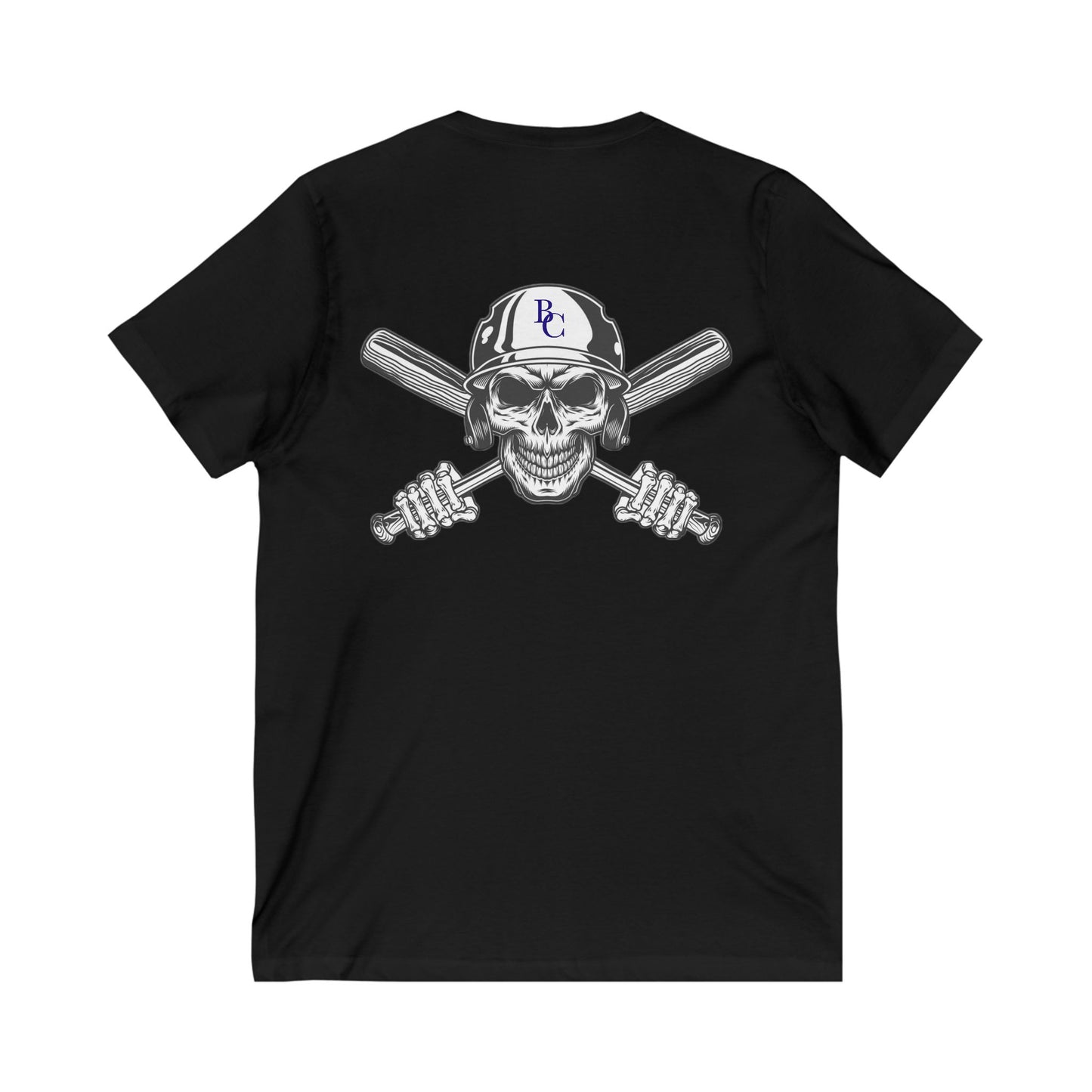 Battle Creek Skull-Helmet - Unisex Jersey Short Sleeve V-Neck Tee