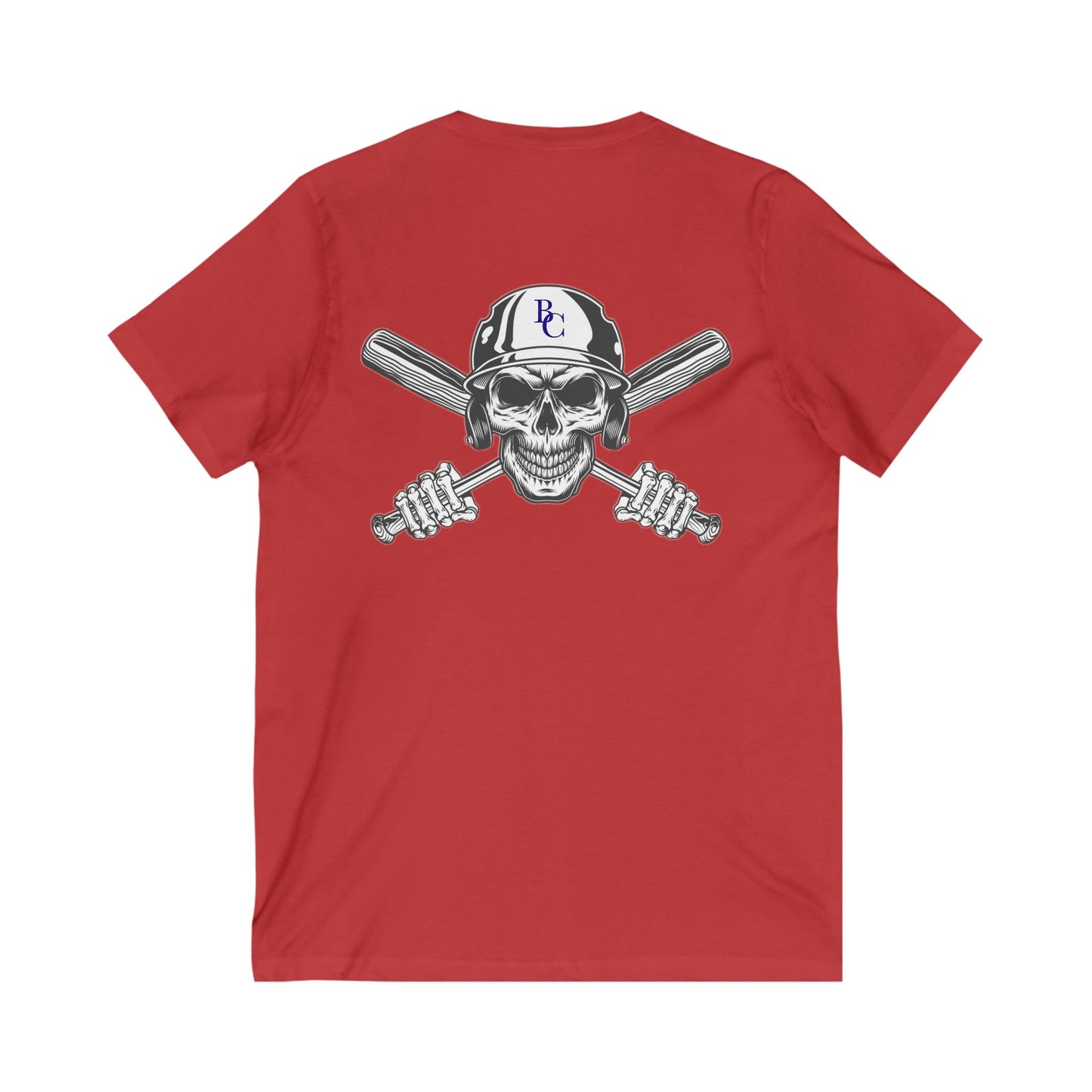 Battle Creek Skull-Helmet - Unisex Jersey Short Sleeve V-Neck Tee