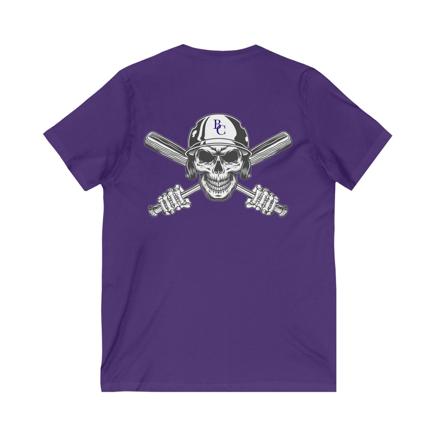 Battle Creek Skull-Helmet - Unisex Jersey Short Sleeve V-Neck Tee