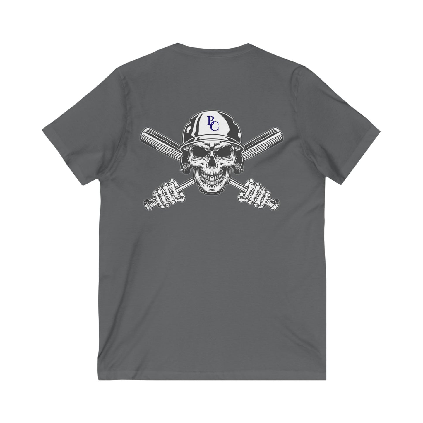 Battle Creek Skull-Helmet - Unisex Jersey Short Sleeve V-Neck Tee