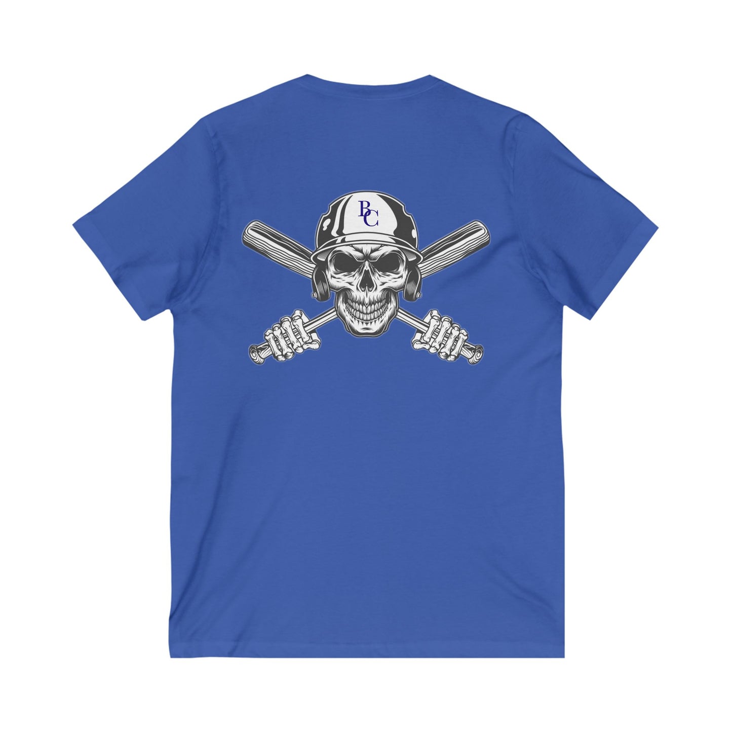 Battle Creek Skull-Helmet - Unisex Jersey Short Sleeve V-Neck Tee