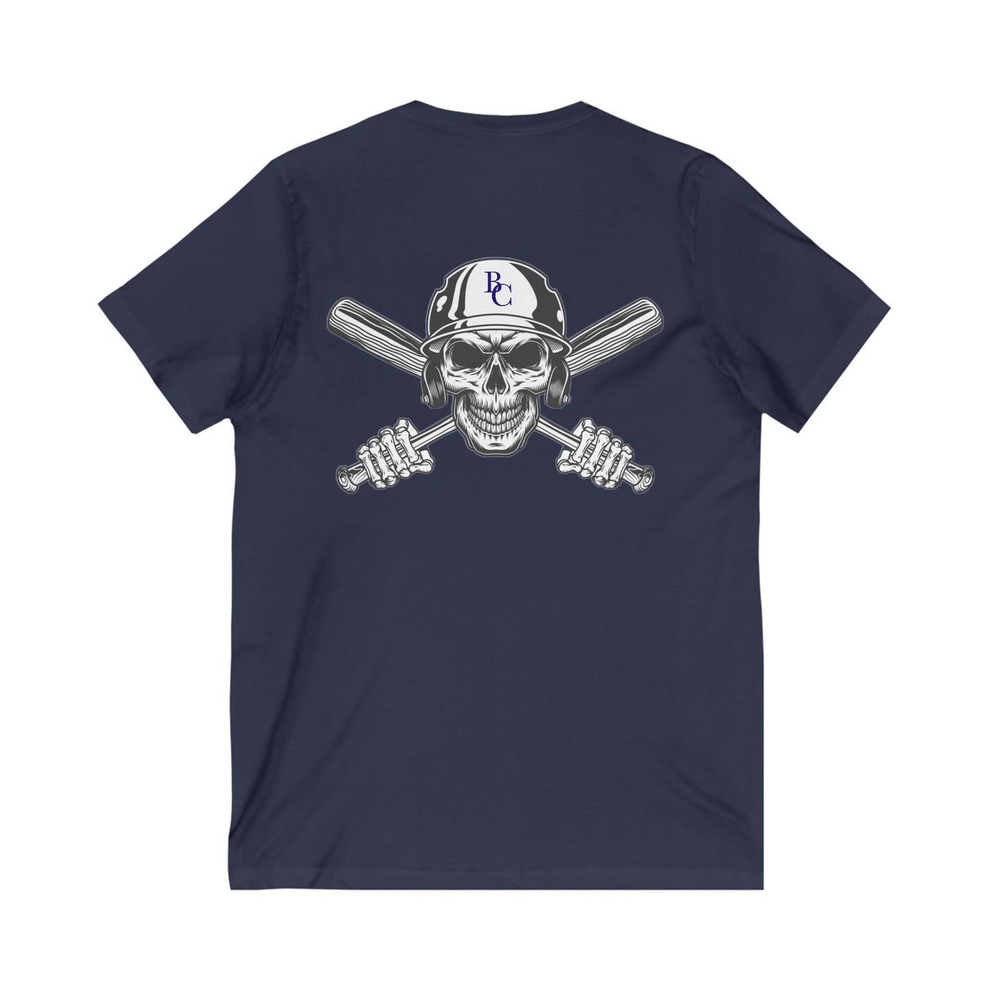 Battle Creek Skull-Helmet - Unisex Jersey Short Sleeve V-Neck Tee