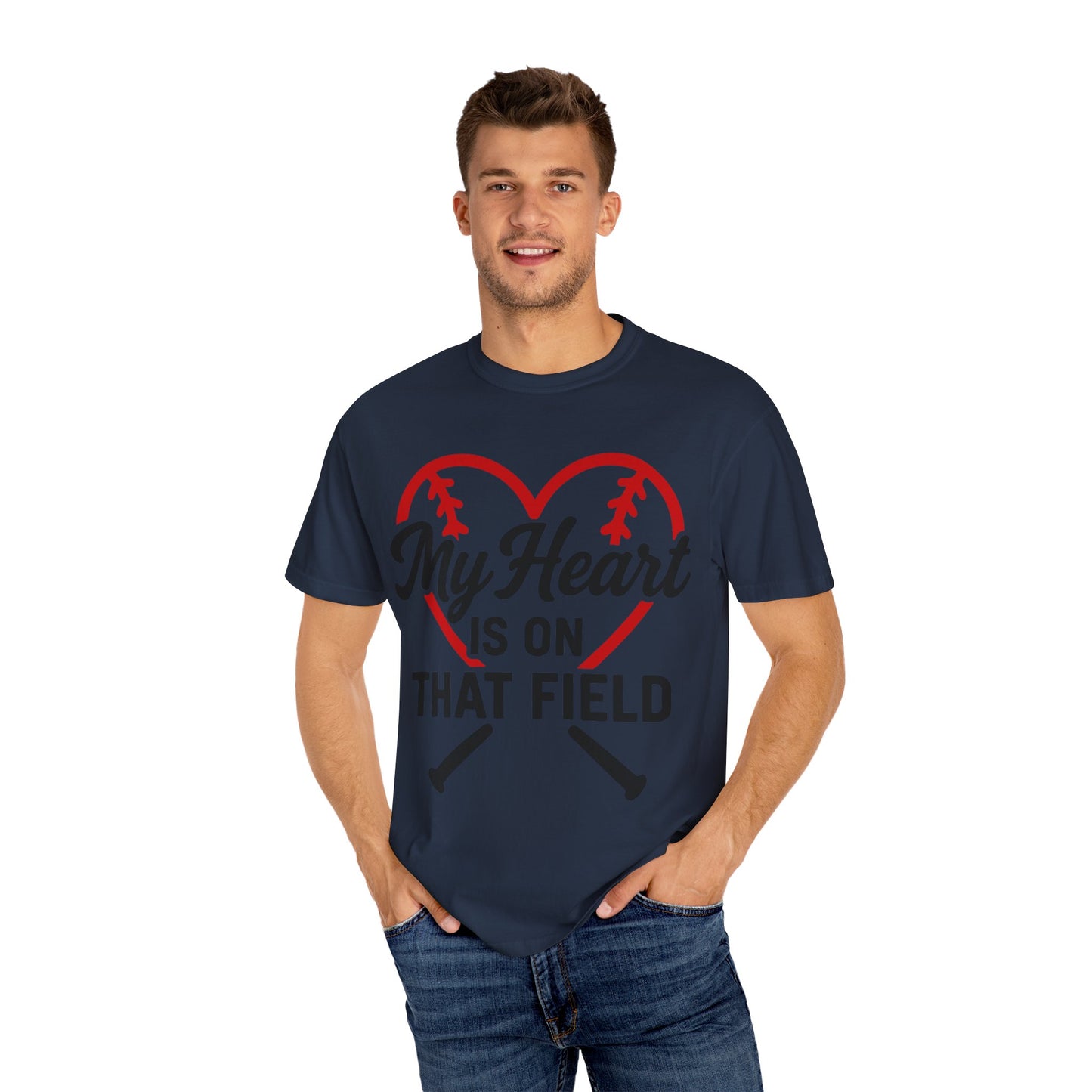 BC - My Heart Is On The Field - Unisex Garment-Dyed T-shirt