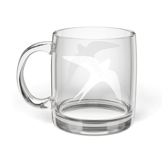 MAF - Sparrow - Glass Coffee Mug, 12.25oz (Engraving)