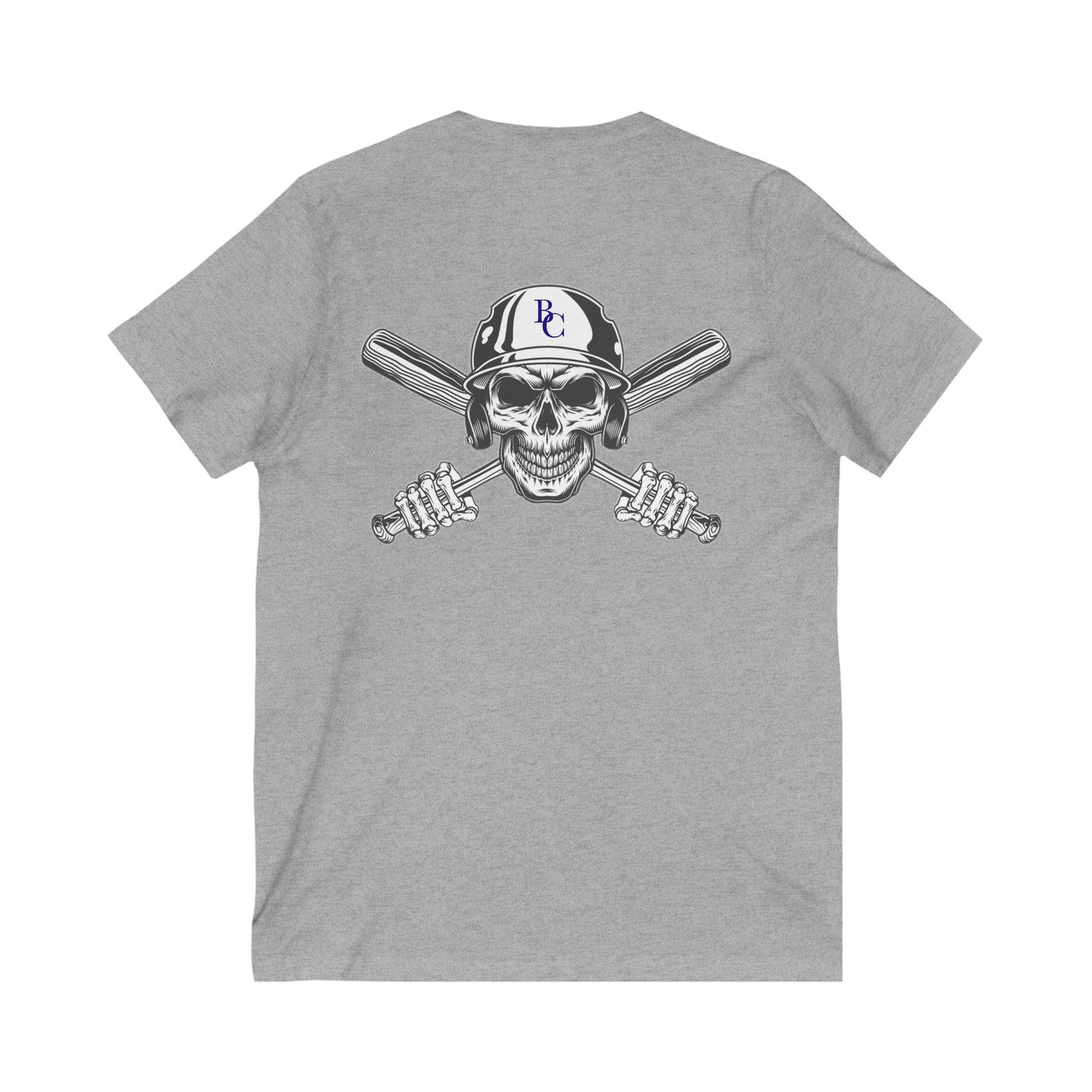 Battle Creek Skull-Helmet - Unisex Jersey Short Sleeve V-Neck Tee