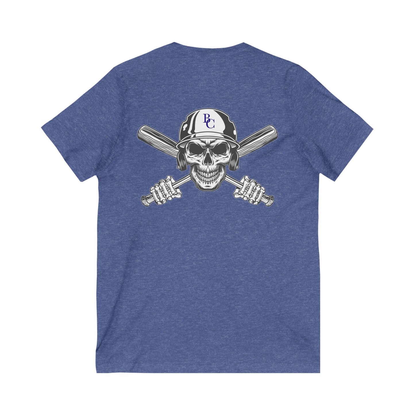 Battle Creek Skull-Helmet - Unisex Jersey Short Sleeve V-Neck Tee
