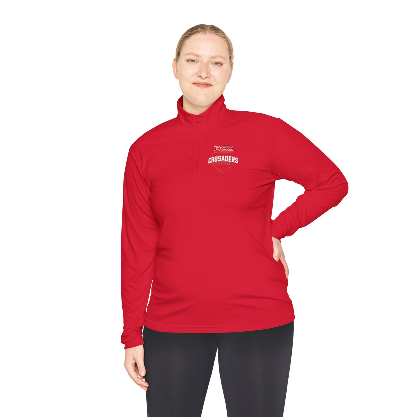 DCC - Red Logo - Unisex Quarter-Zip Pullover