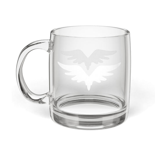 MAF - Raven - Glass Coffee Mug, 12.25oz (Engraving)