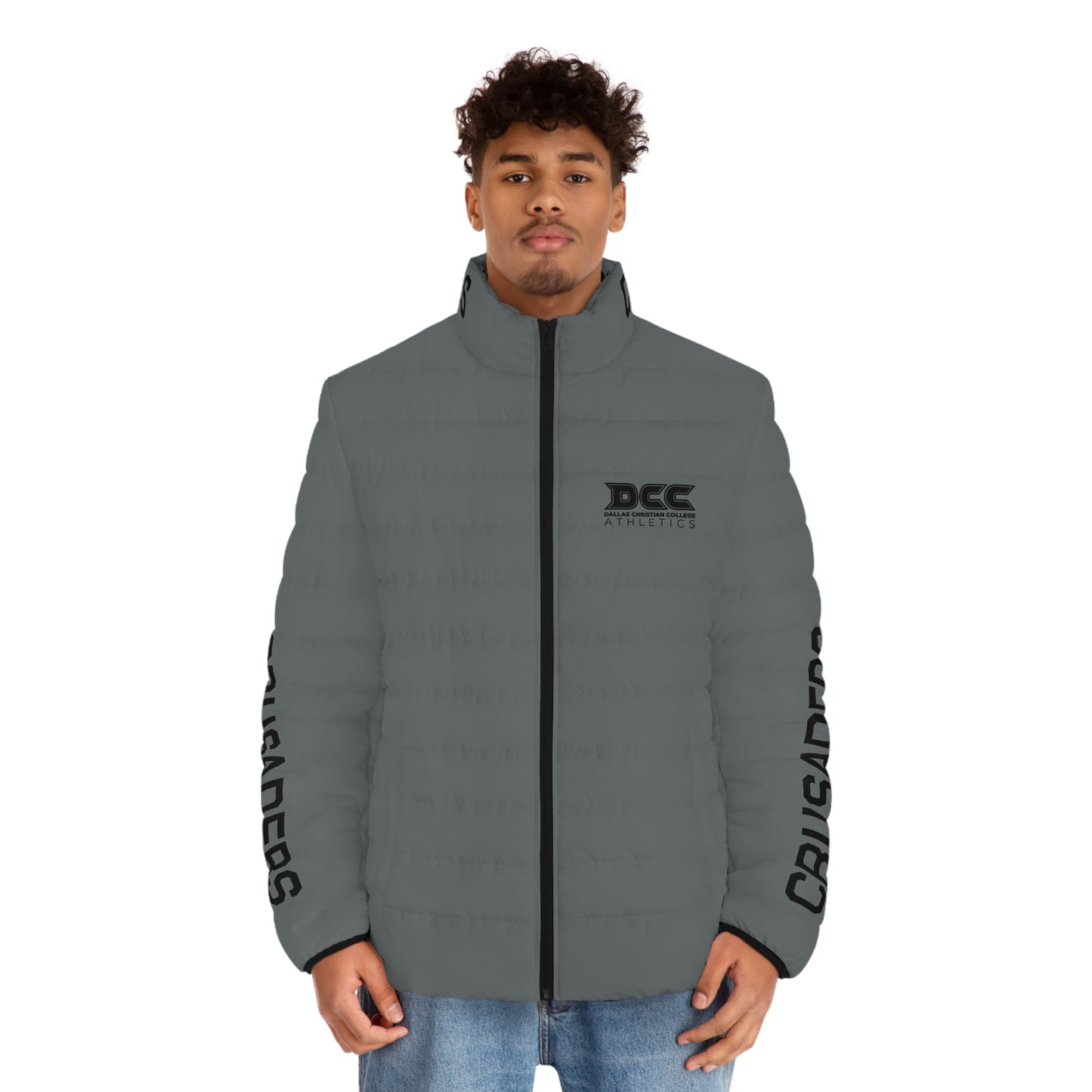 DCC - Black Logo - Men's Puffer Jacket (AOP)