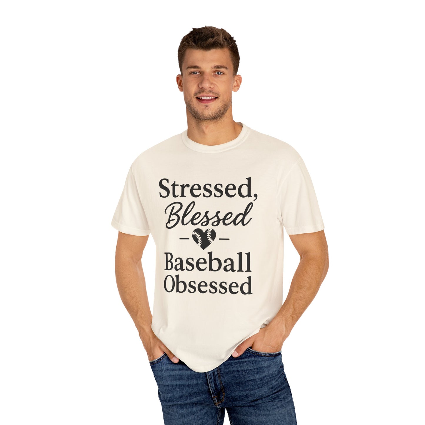 BC - Stressed Blessed Baseball Obsessed - Unisex Garment-Dyed T-shirt