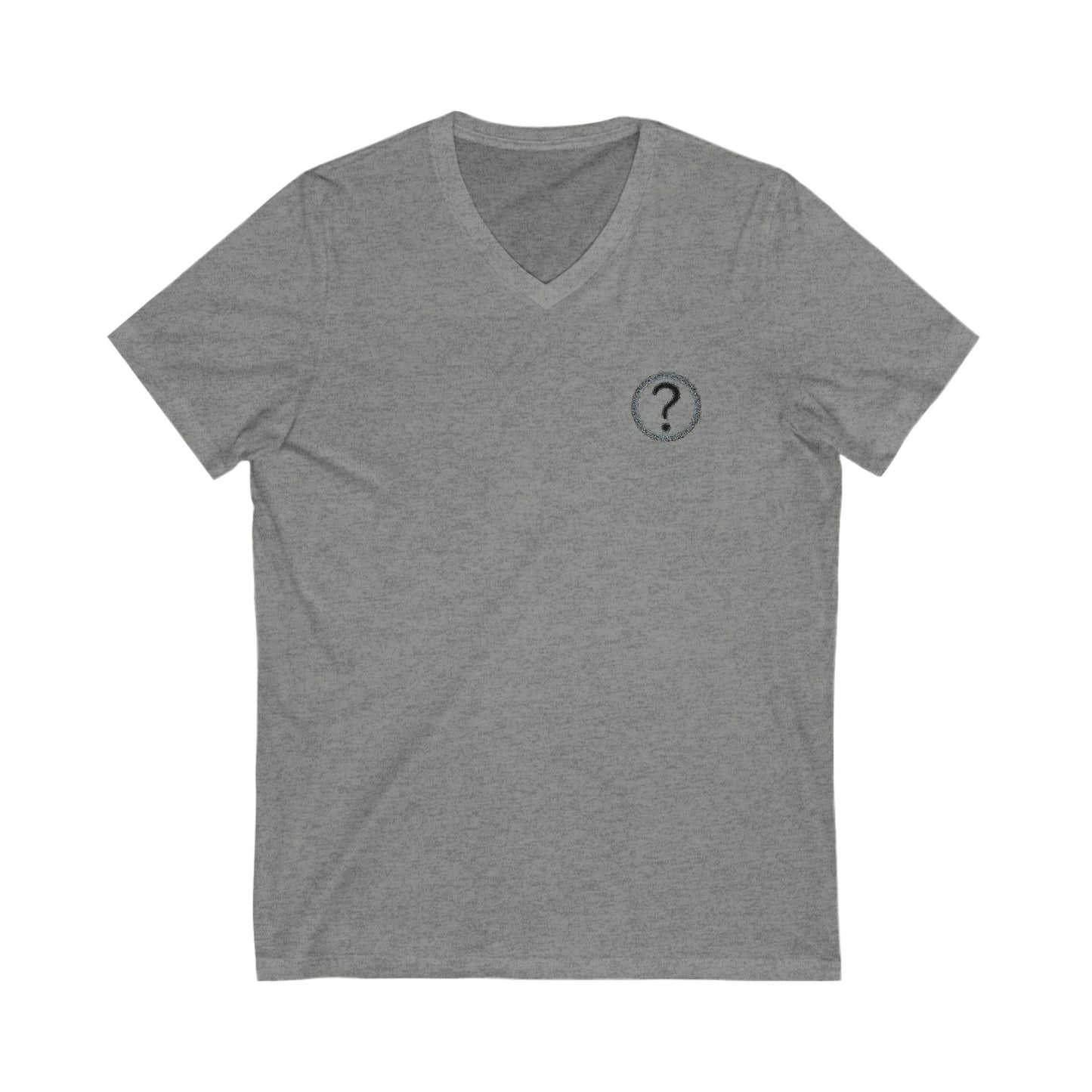 CAA Question Mark with Blue Tent - Unisex Jersey Short Sleeve V-Neck Tee