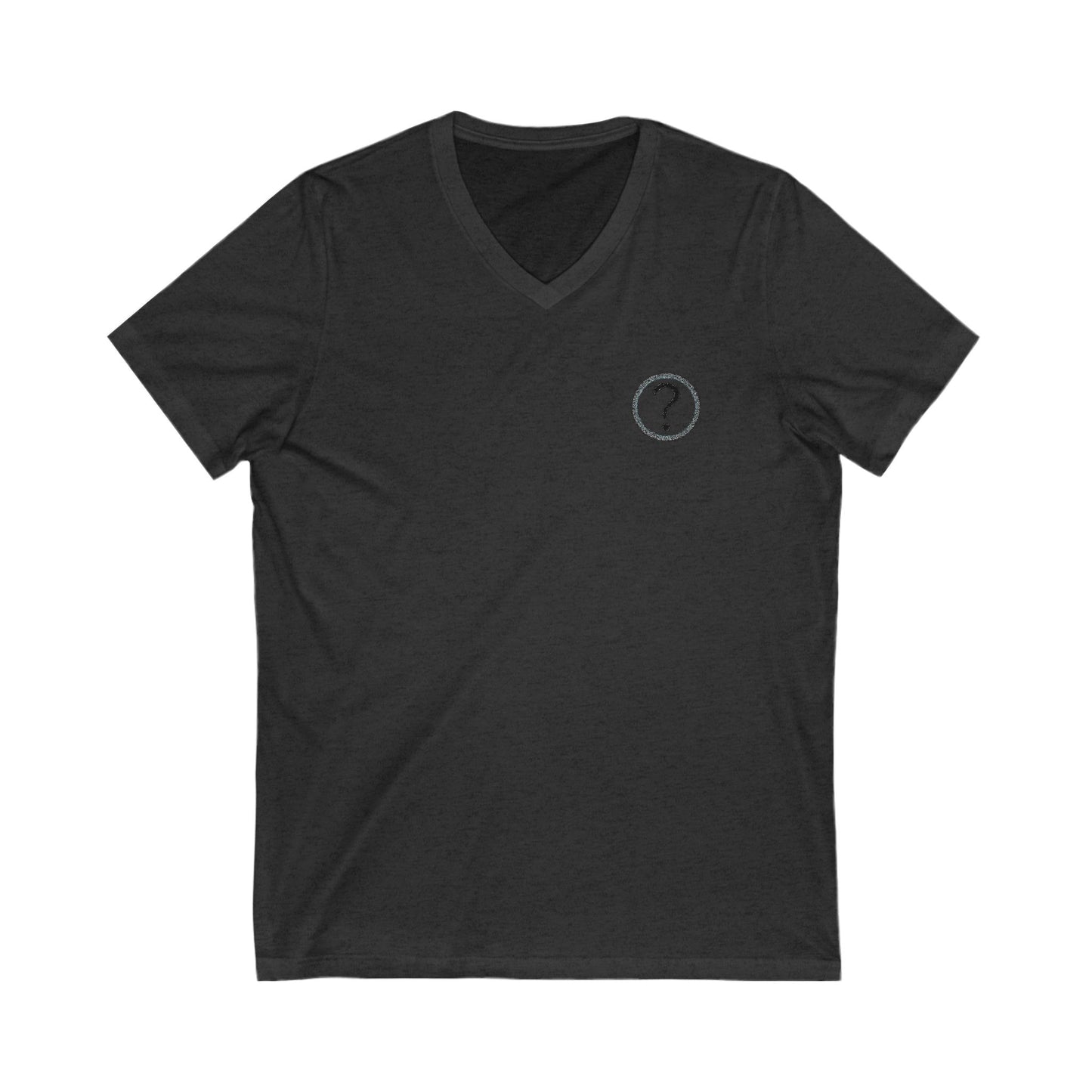 CAA Question Mark with Blue Tent - Unisex Jersey Short Sleeve V-Neck Tee