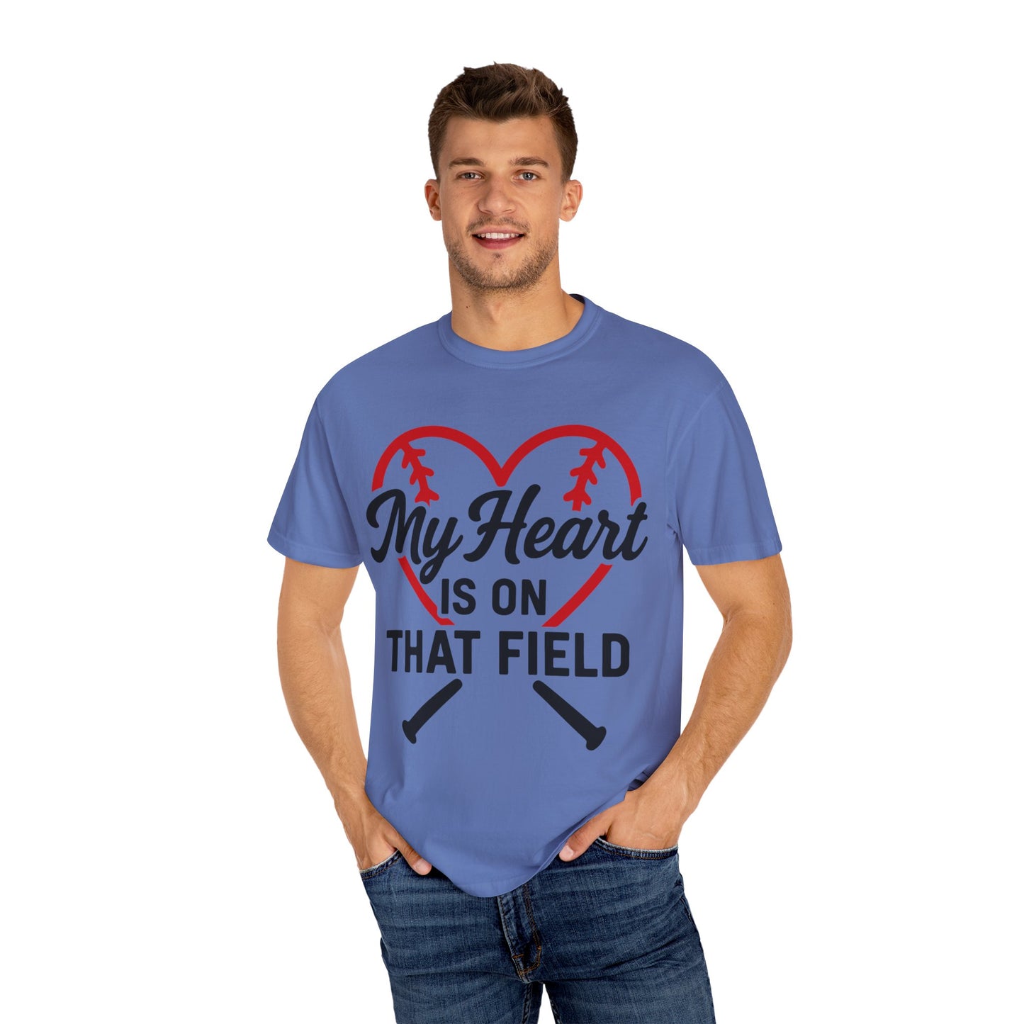 BC - My Heart Is On The Field - Unisex Garment-Dyed T-shirt