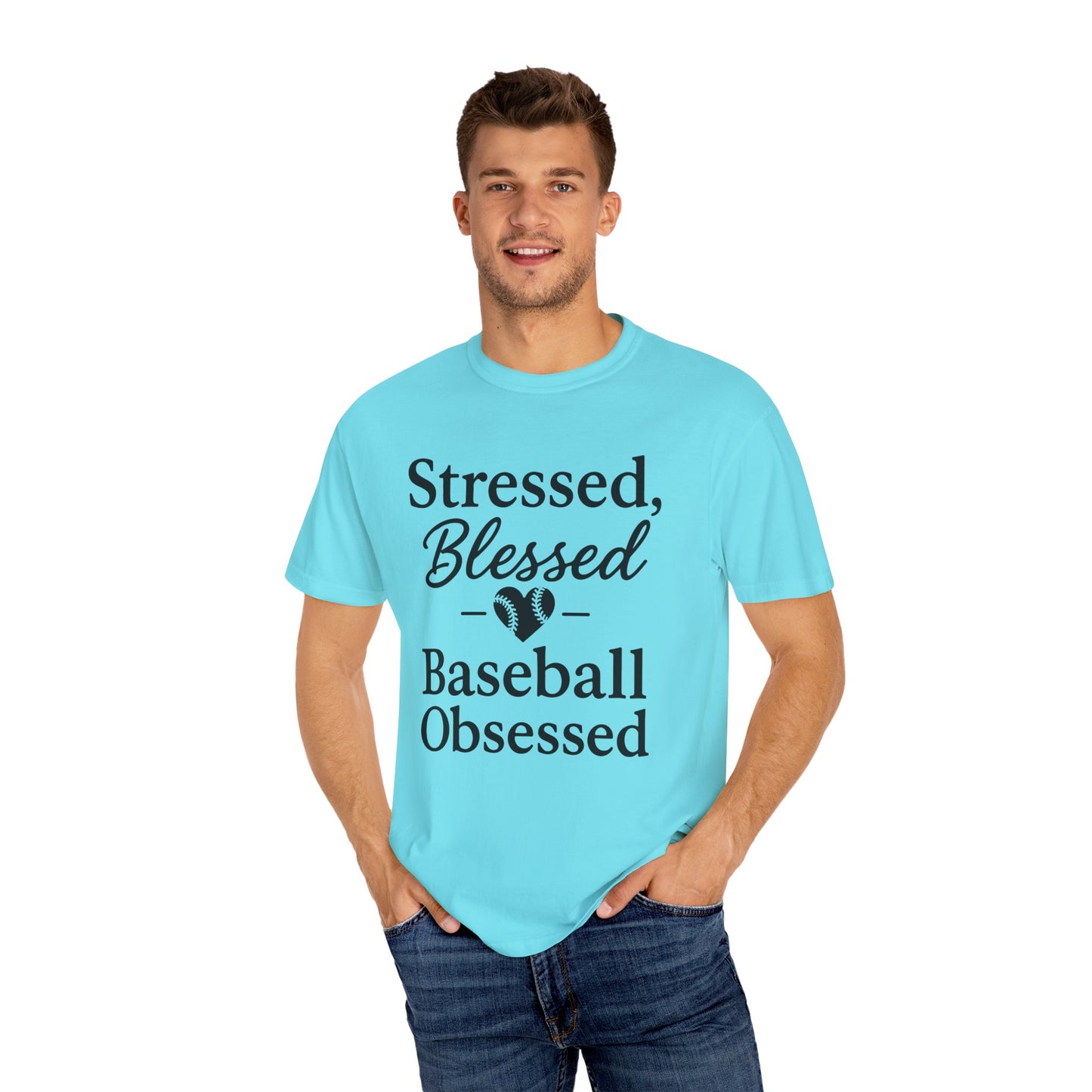 BC - Stressed Blessed Baseball Obsessed - Unisex Garment-Dyed T-shirt