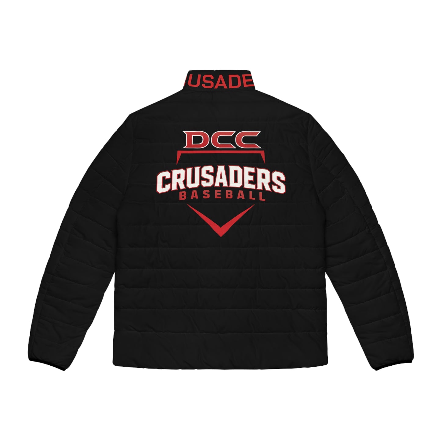 DCC - red Logo - Men's Puffer Jacket (AOP)