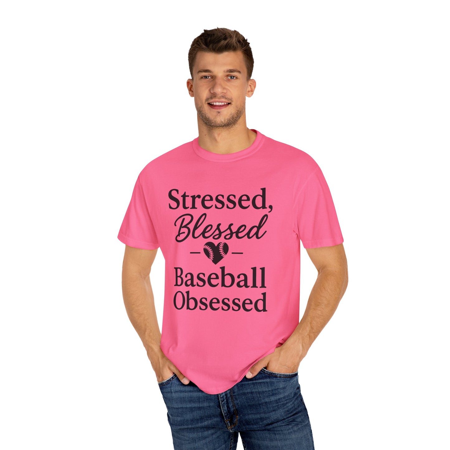 BC - Stressed Blessed Baseball Obsessed - Unisex Garment-Dyed T-shirt