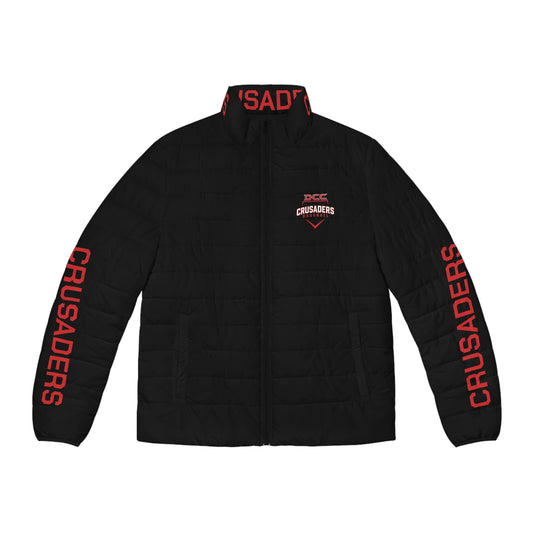 DCC - red Logo - Men's Puffer Jacket (AOP)