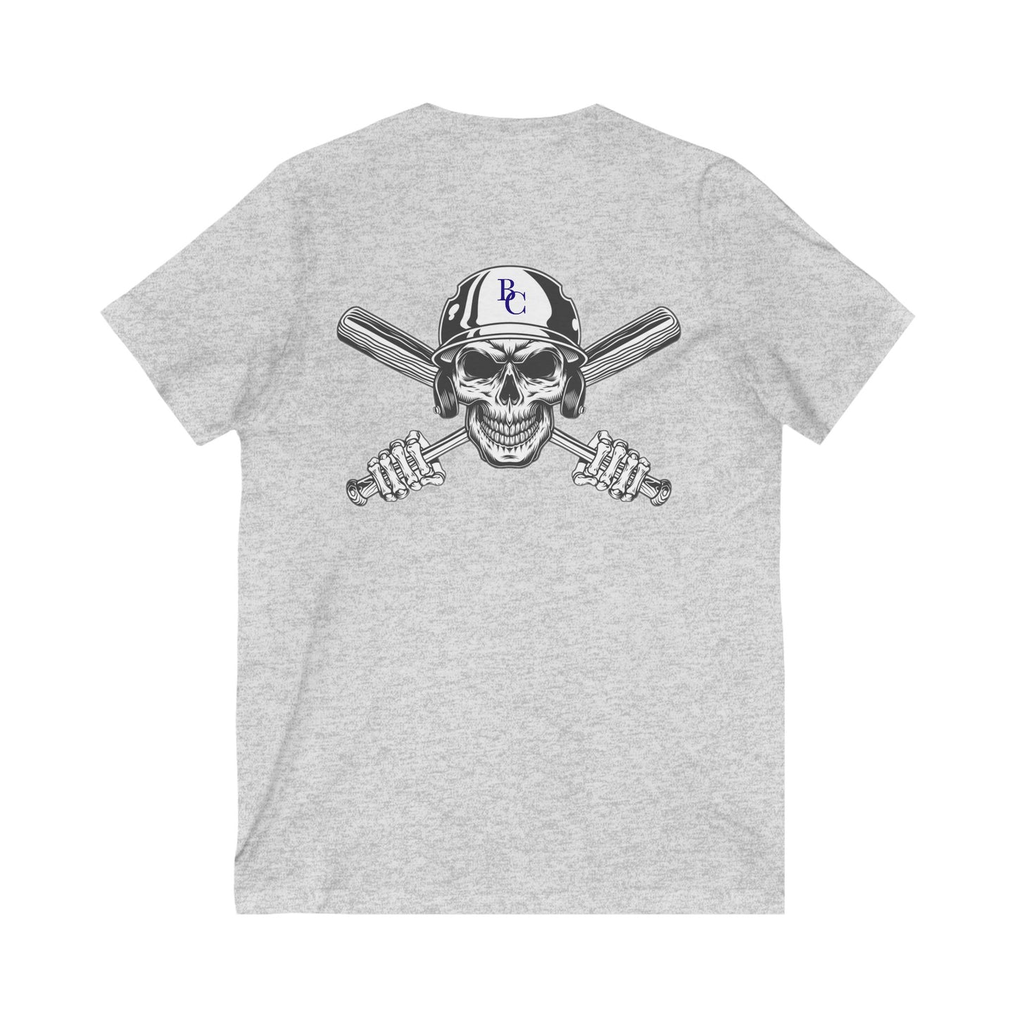 Battle Creek Skull-Helmet - Unisex Jersey Short Sleeve V-Neck Tee