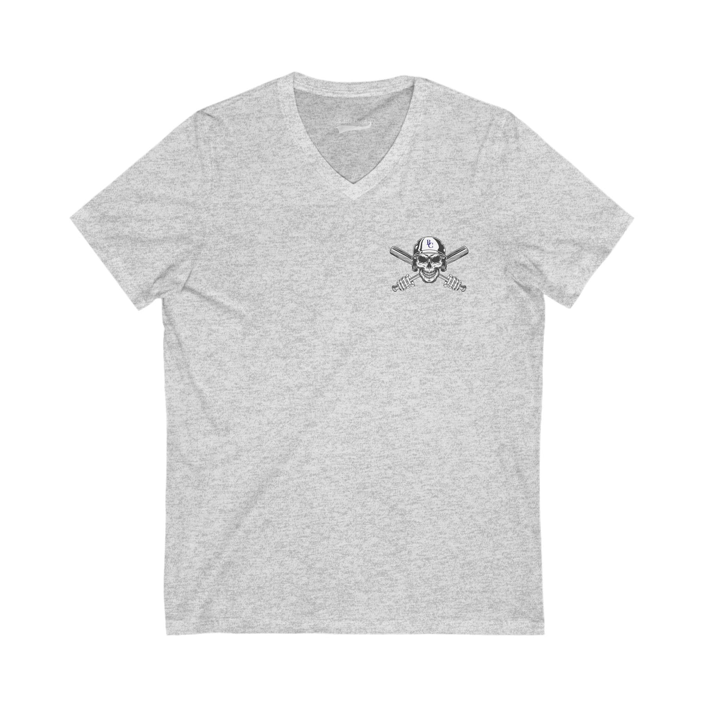 Battle Creek Skull-Helmet - Unisex Jersey Short Sleeve V-Neck Tee