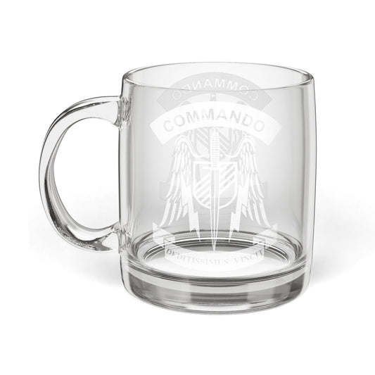 MAF - Commando Crest - Glass Coffee Mug, 12.25oz (Engraving)