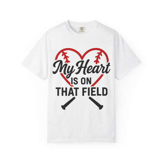 BC - My Heart Is On The Field - Unisex Garment-Dyed T-shirt