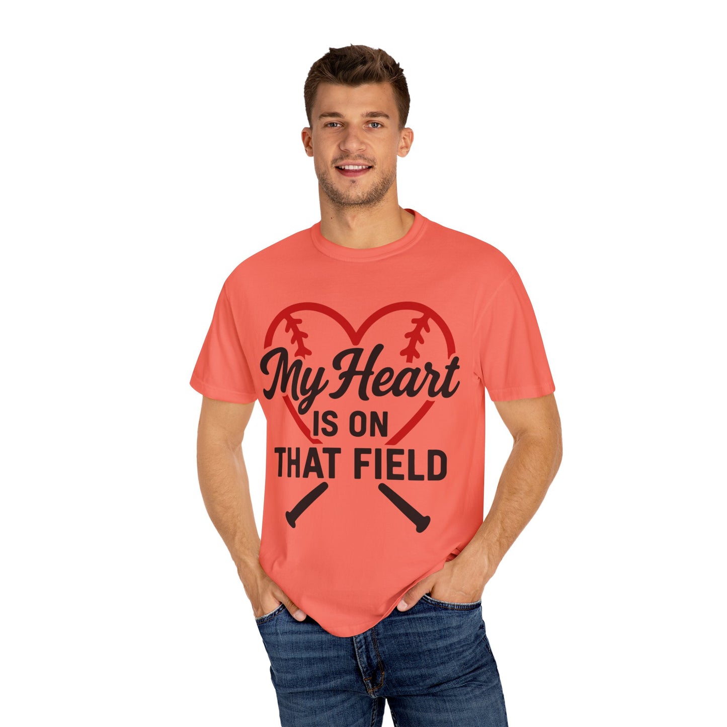 BC - My Heart Is On The Field - Unisex Garment-Dyed T-shirt