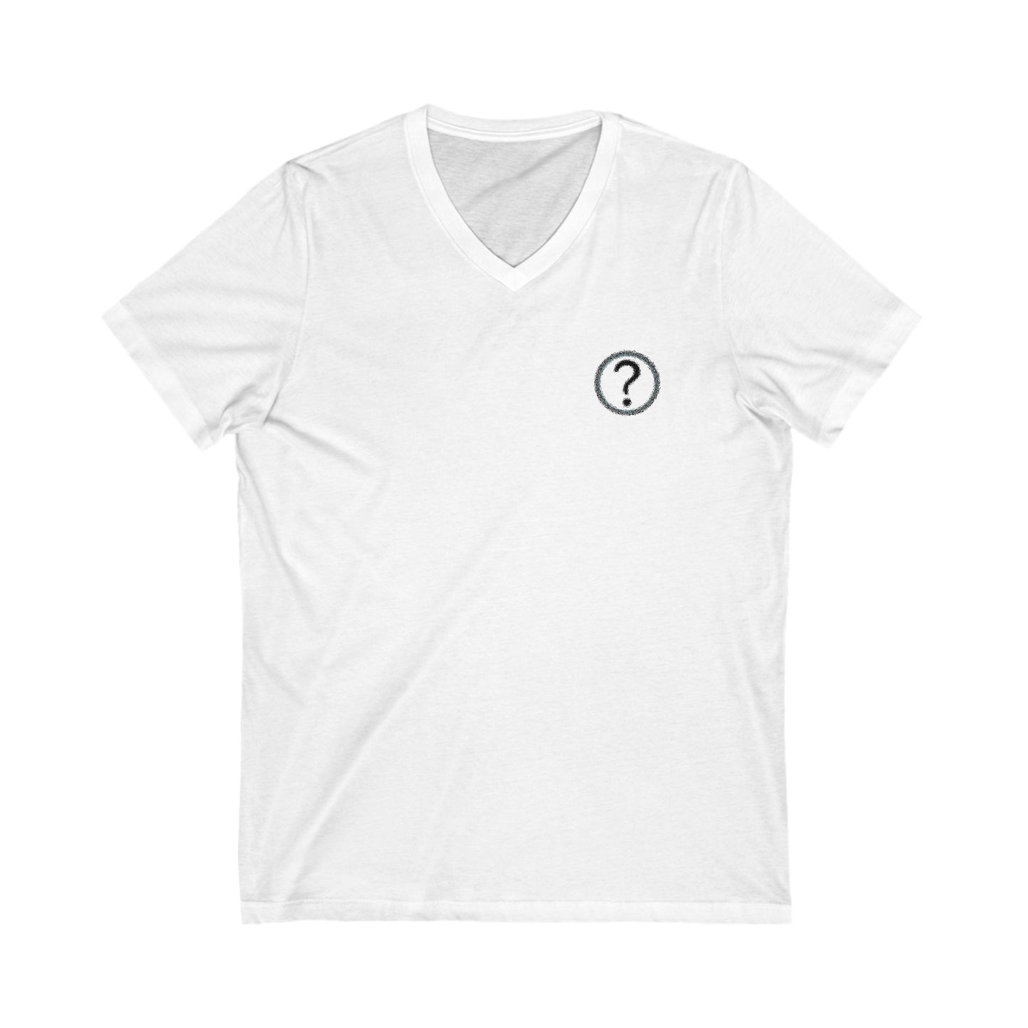 CAA Question Mark with Blue Tent - Unisex Jersey Short Sleeve V-Neck Tee