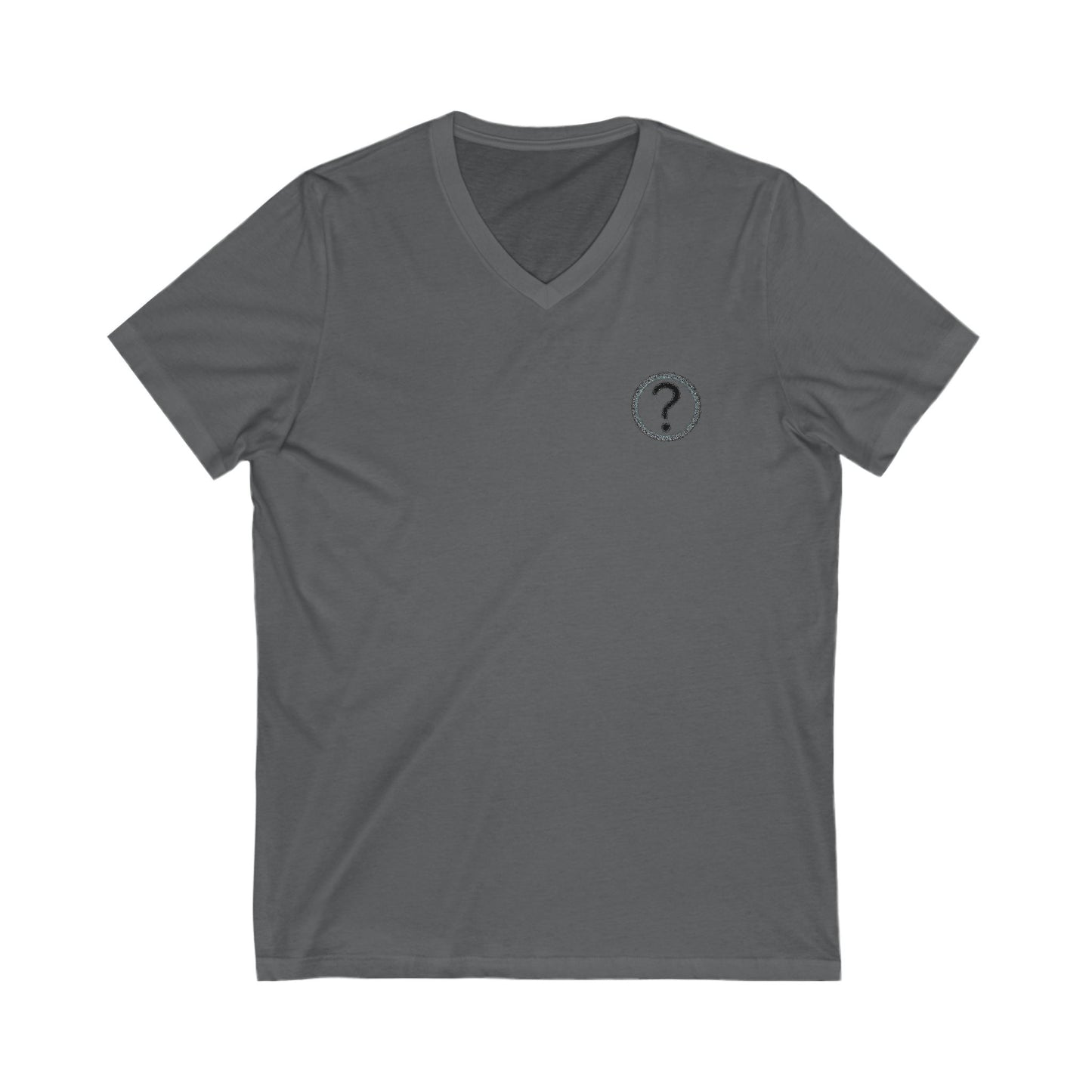 CAA Question Mark with Blue Tent - Unisex Jersey Short Sleeve V-Neck Tee