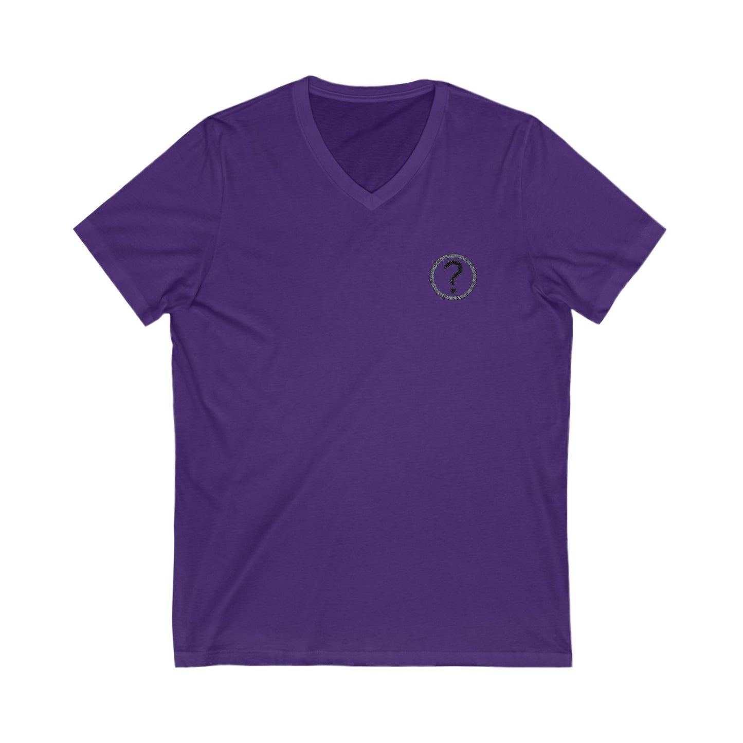 CAA Question Mark with Blue Tent - Unisex Jersey Short Sleeve V-Neck Tee
